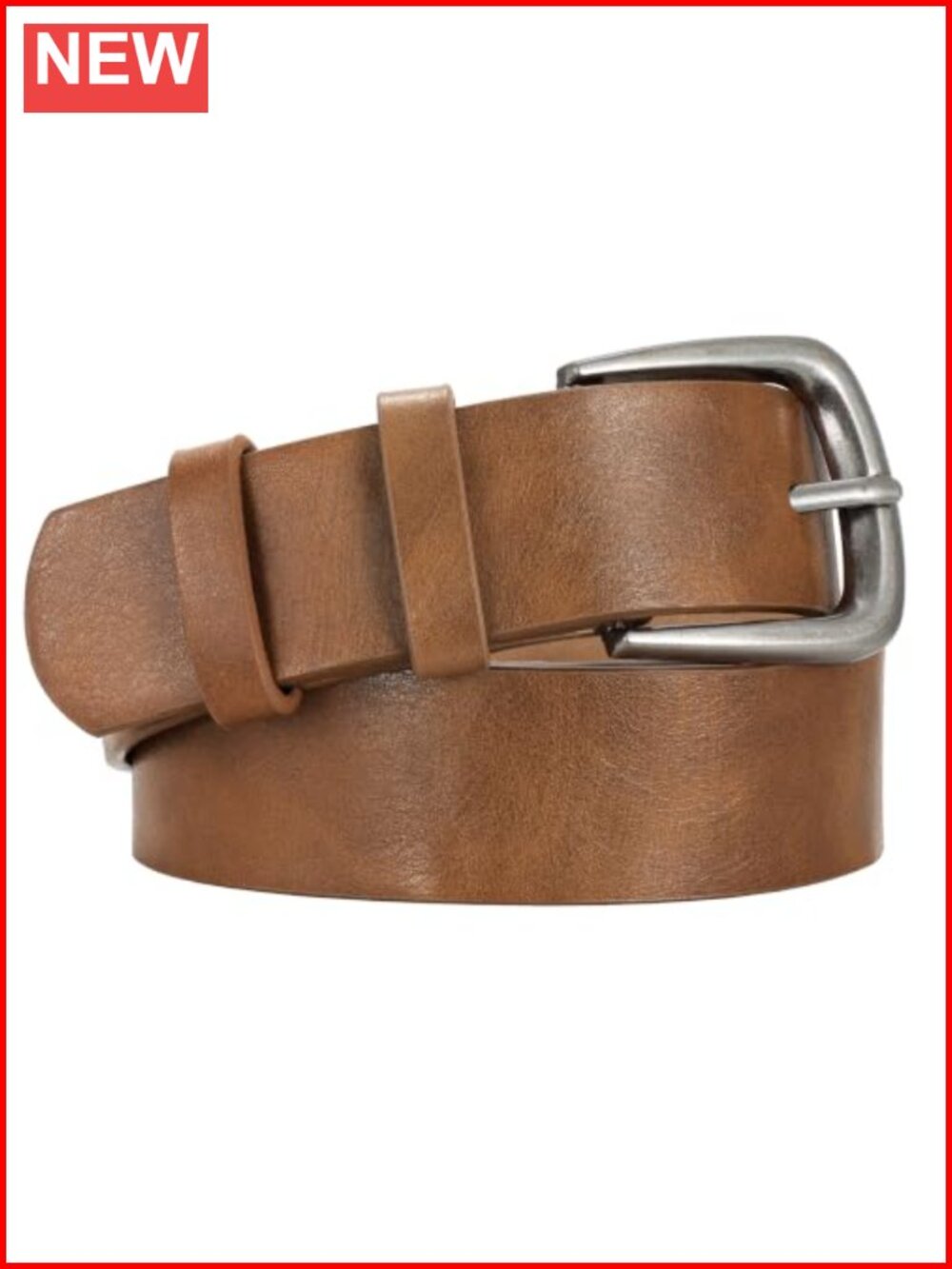 Women's Faux Leather Belt with Silver Buckle Adjustable Waist
